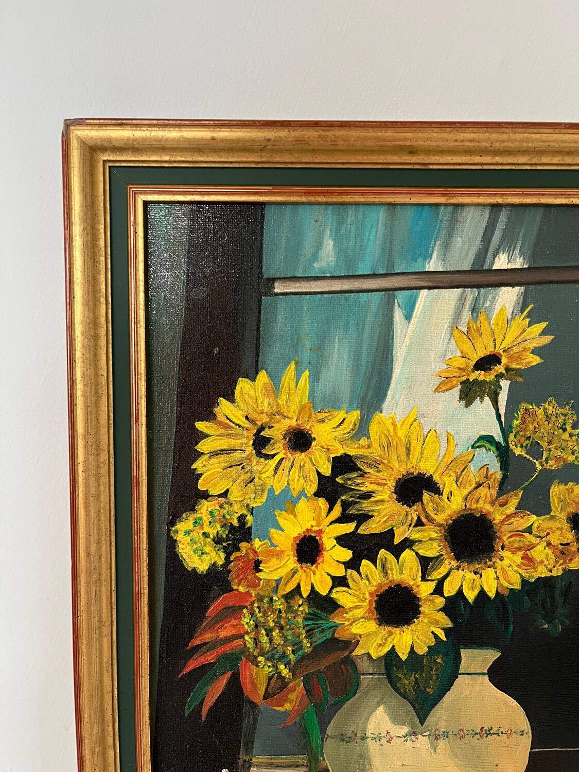Oil on canvas sunflowers