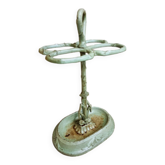 Antique umbrella stand French cast iron enameled