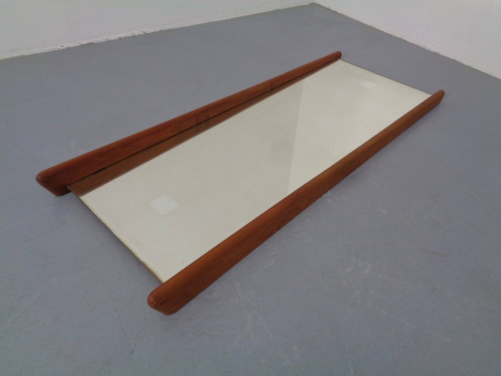 Large teak mirror by Uno & Östen Kristiansson for Luxus, Sweden, 1960s.