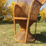 Emmanuelle wicker and rattan chair for adults 1970s