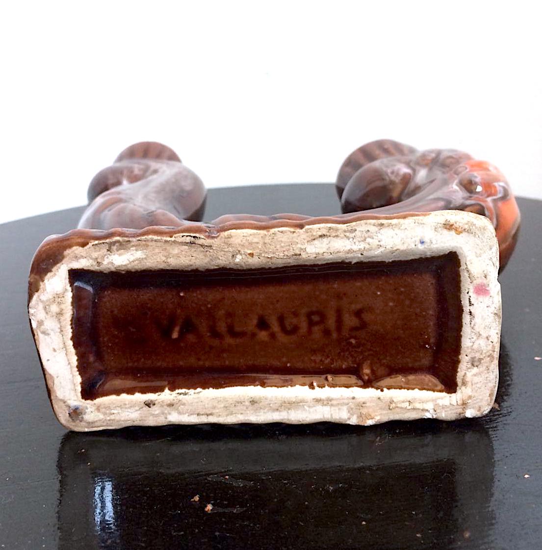 Signed ceramic Vallauris bougeoir