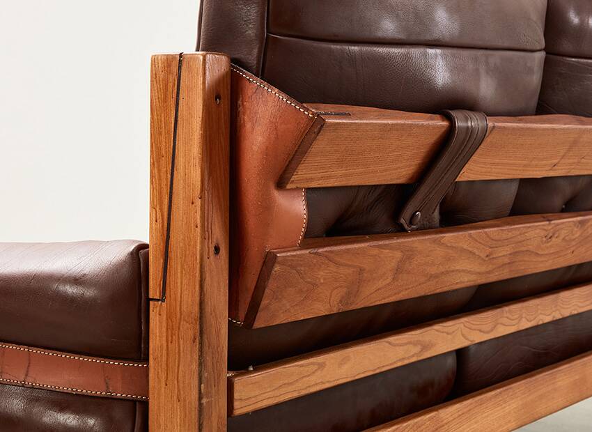 Pierre Chapo S32 Leather Sofa for Atelier Chapo France 1960s