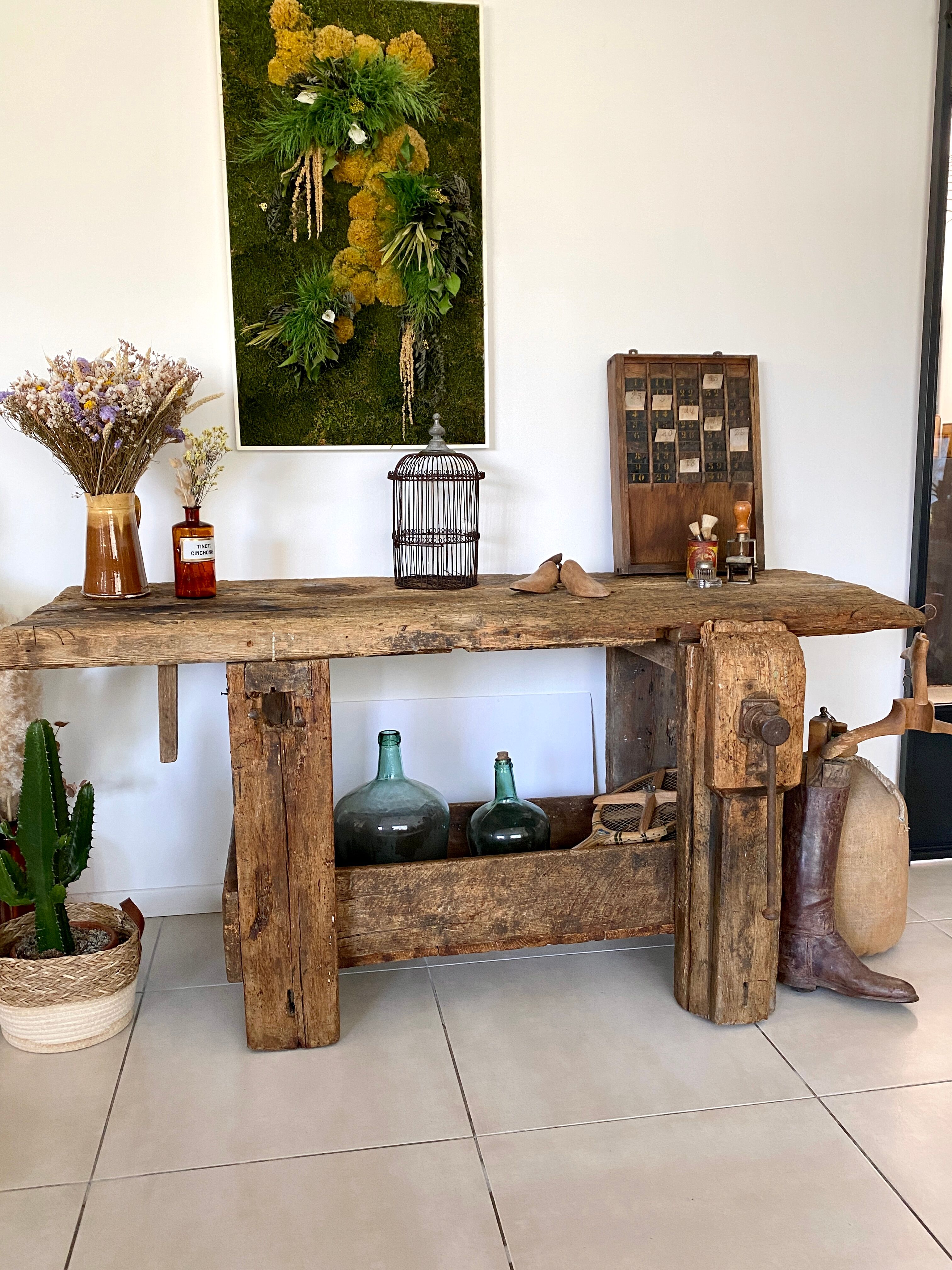 Old wooden workbench