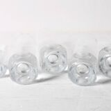 Set of 5 Mid-century Clear Crystal Tumblers / Italy / 1980s