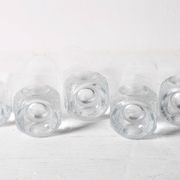 Set of 5 Mid-century Clear Crystal Tumblers / Italy / 1980s