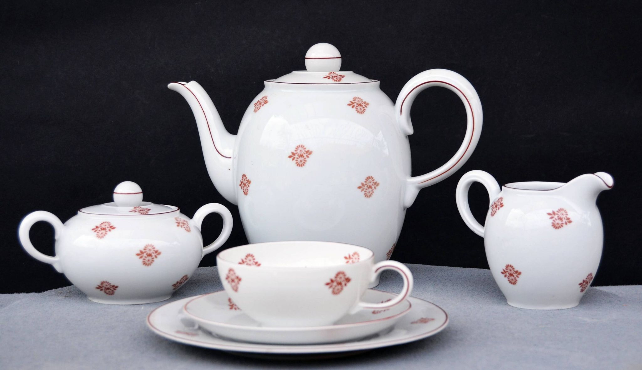 Vintage Volkstedt Germany Porcelain Tea & Caffee Set with Creamer and Sugar