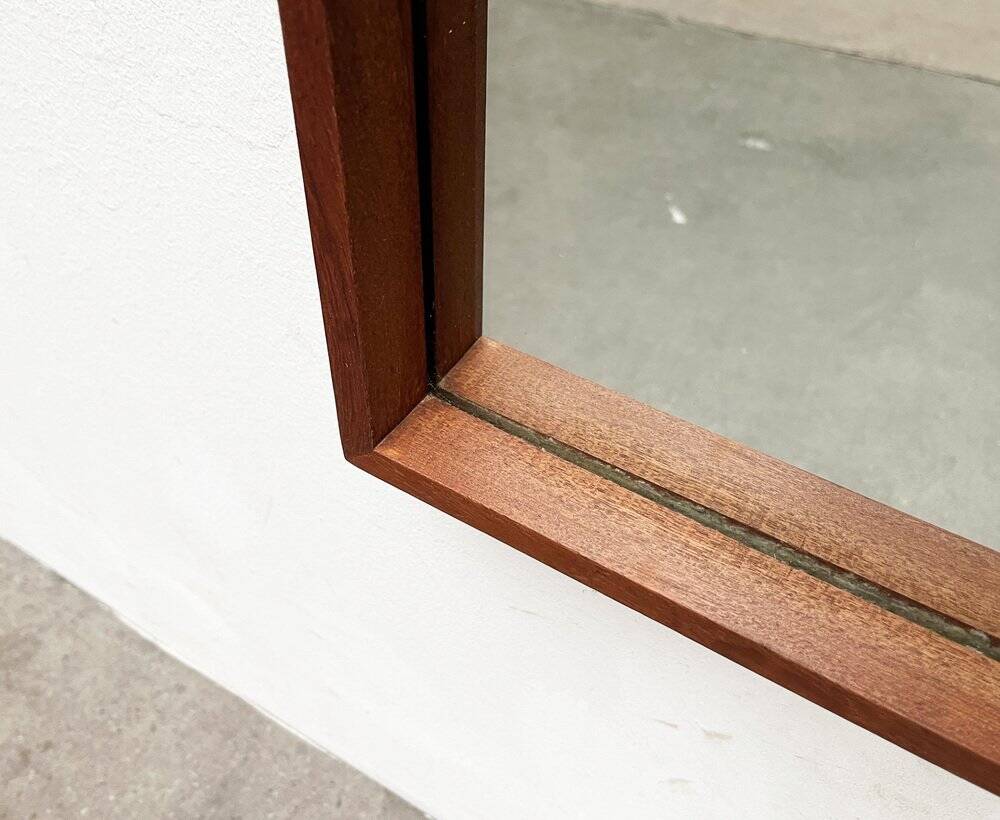 Miroir minimaliste mid-century allemand en teck de Zier-Form, années 1960