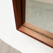Minimalist mid-century German mirror in teak by Zier-Form, 1960s.