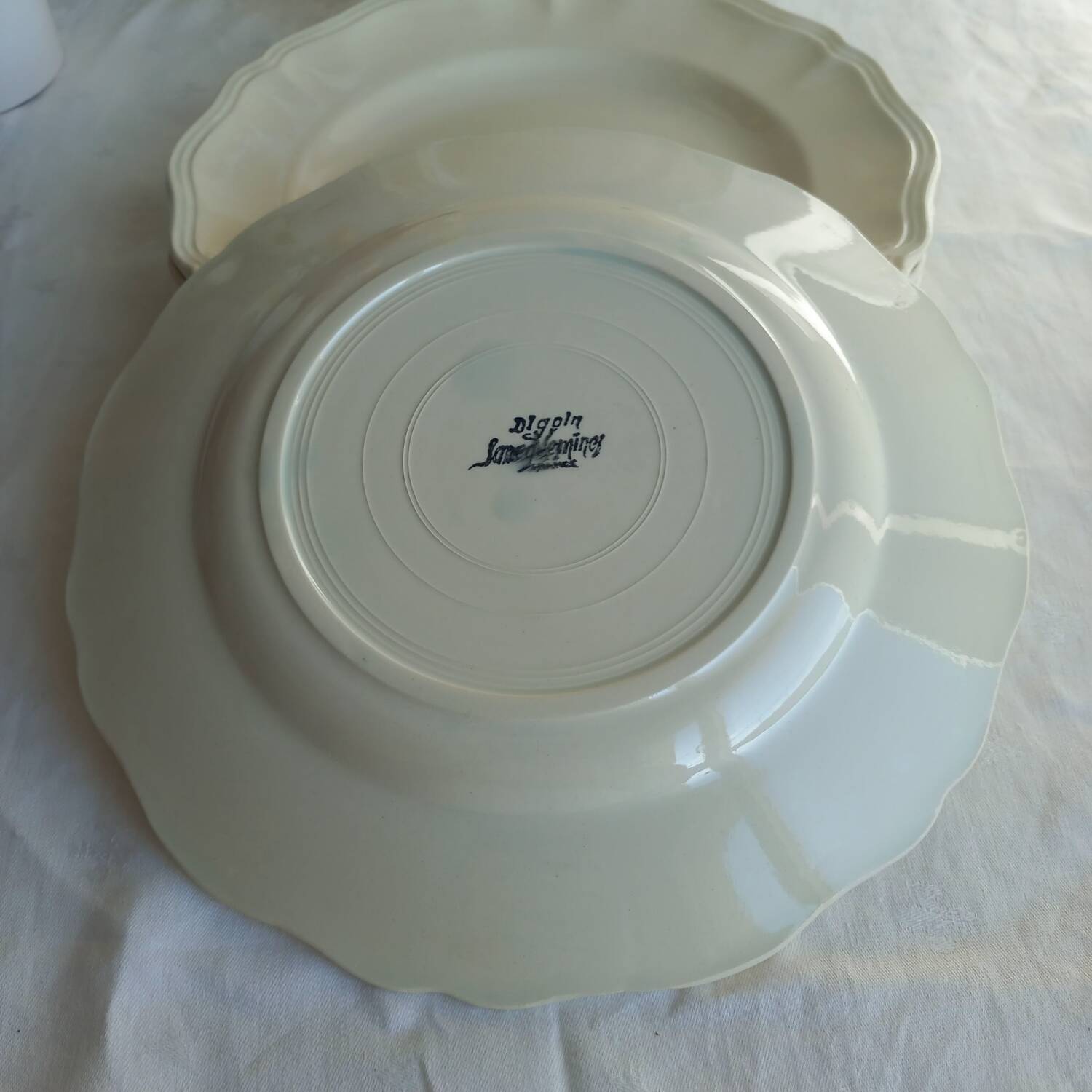 Sarreguemines Ivory Plates