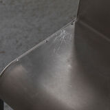 Set of 6 dining chairs in bent aluminum, 1980’s