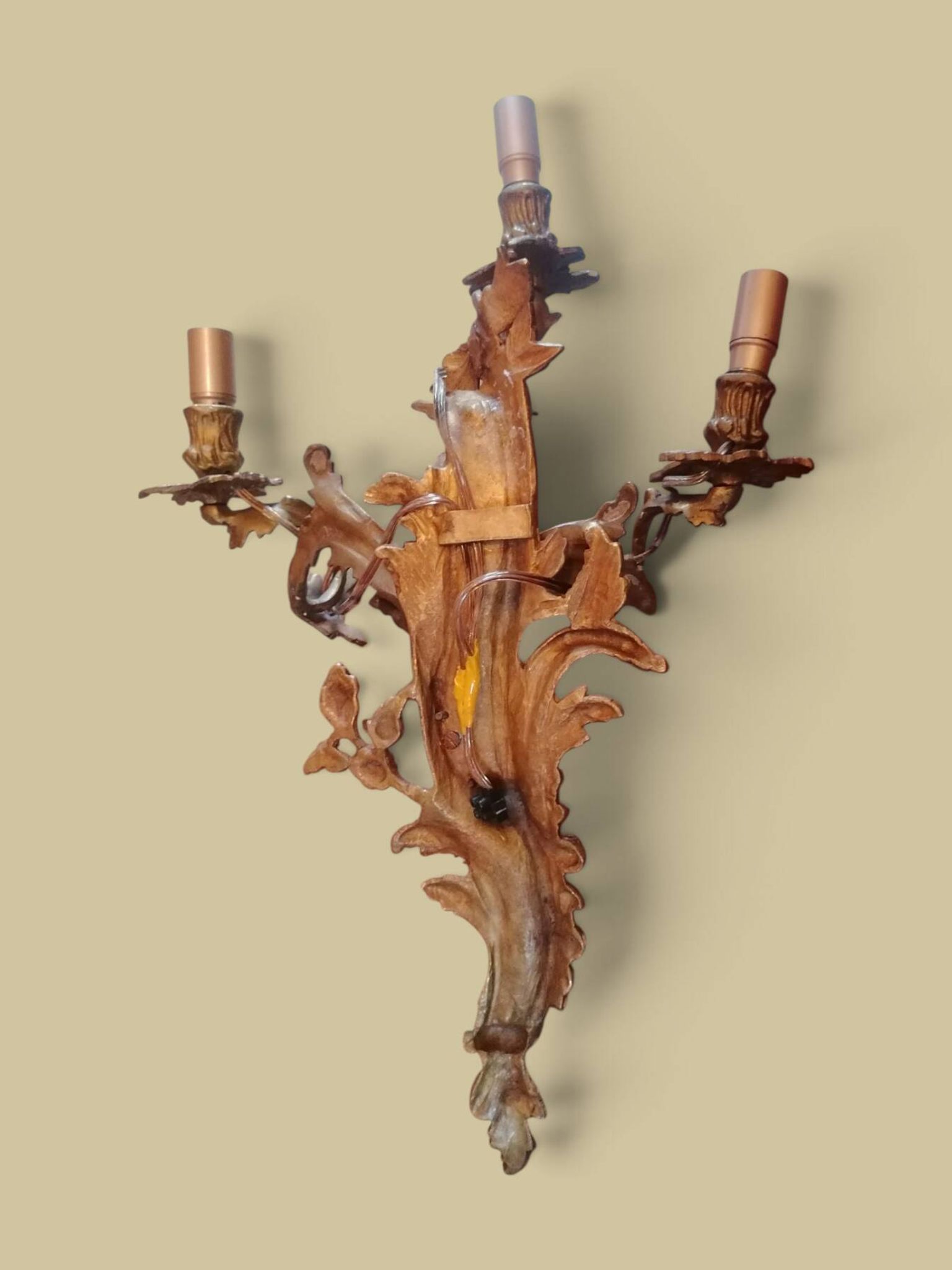 Pair of large wall sconces in Louis XV / Rococo / Baroque style.