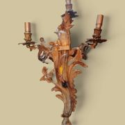 Pair of large wall sconces in Louis XV / Rococo / Baroque style.