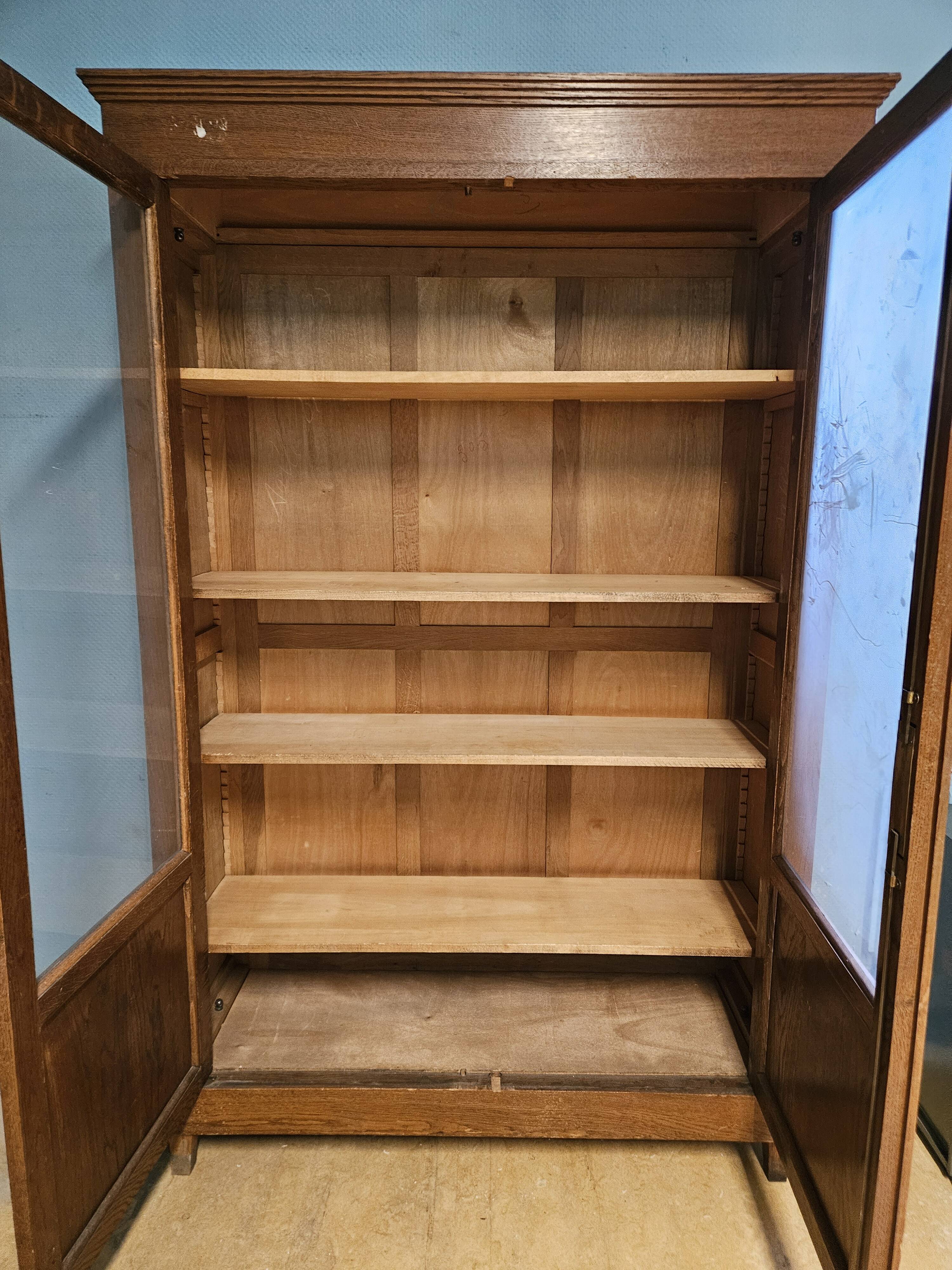 Antique oak administrative cupboard