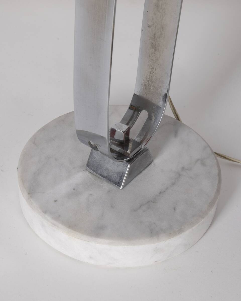 Vintage 60's table lamp in marble and orange metal italian design