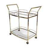 Serves golden trolley bar with wheels, in golden brass of the 80'S