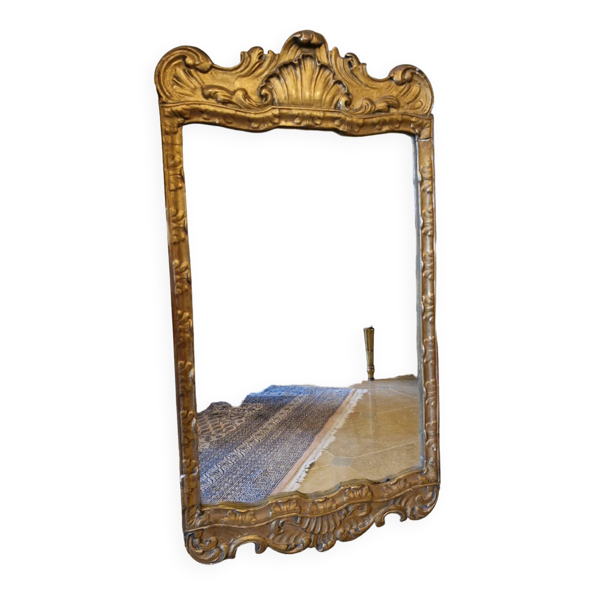 Golden wood mirror