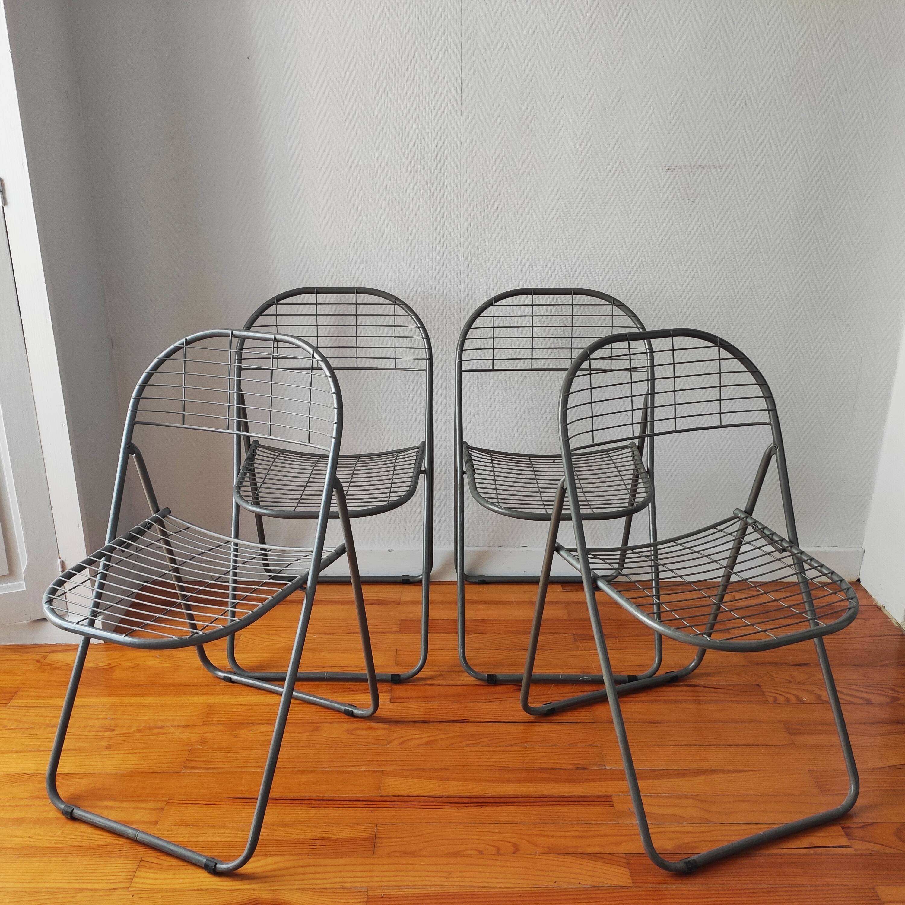 4 vintage folding chairs 1980 Niels Gammelgaard