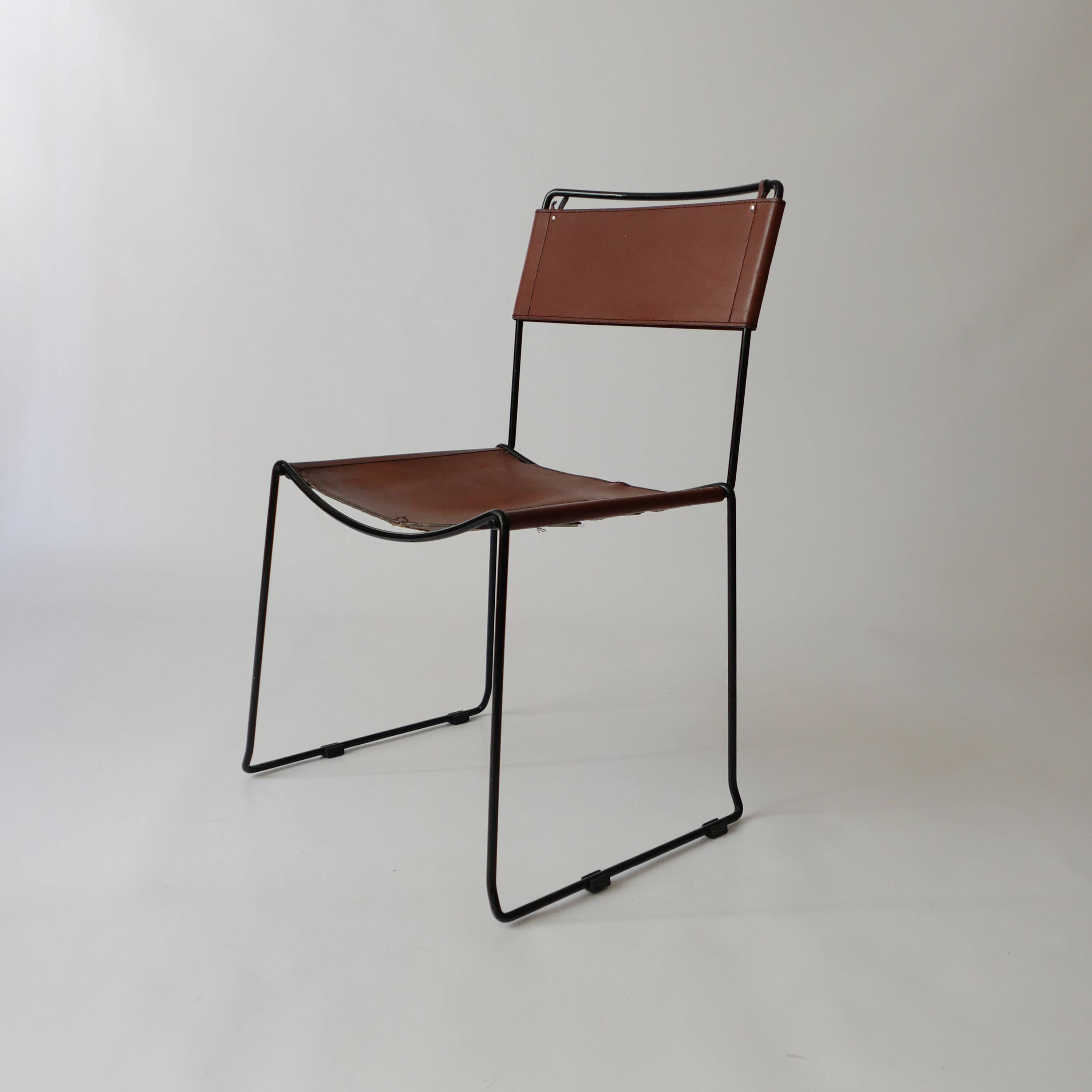 Stacking Chairs by Giandomenico Belotti for Alias, 1980s in leather