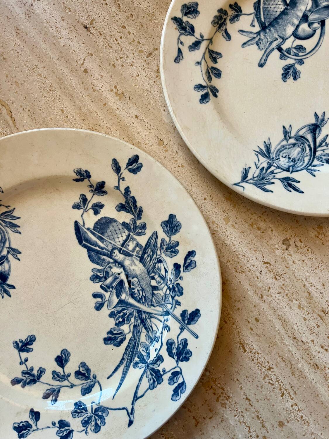 Two antique ironstone plates