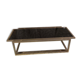 Iron coffee table and black glass. Good general condition