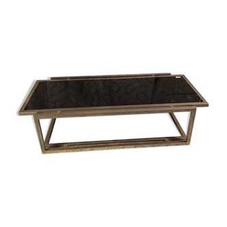 Iron coffee table and black glass. Good general condition