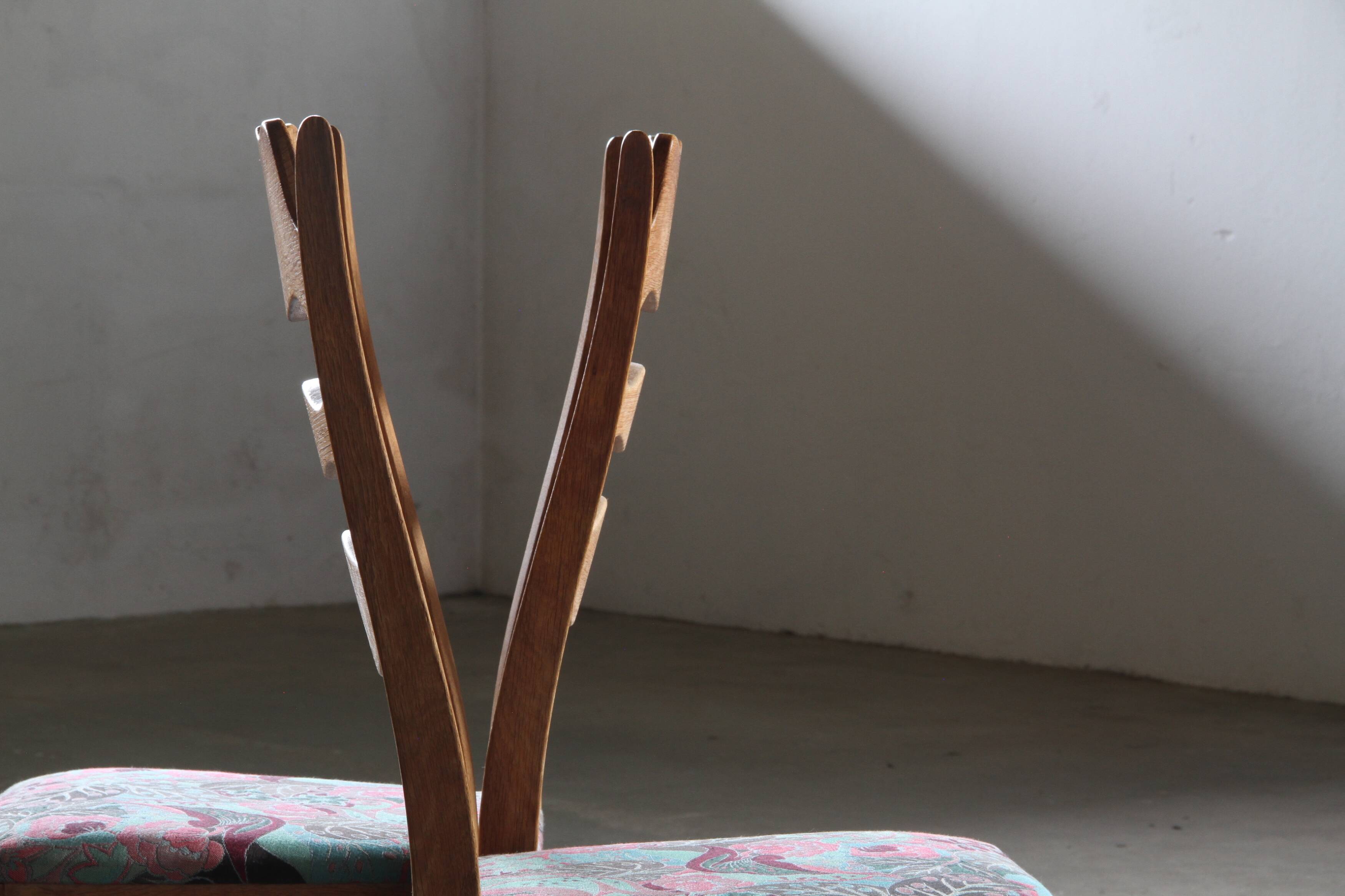 Chaises en chêne à dossier haut Razorblade vintage par Kjærnulf, années 1960, design danois