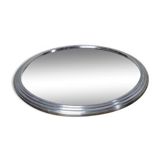 Plateau en miroir et métal chromé