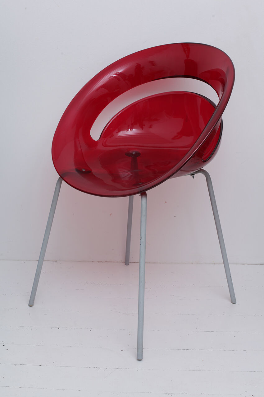 Fauteuil vintage pléxi rouge Arik Levy 1979