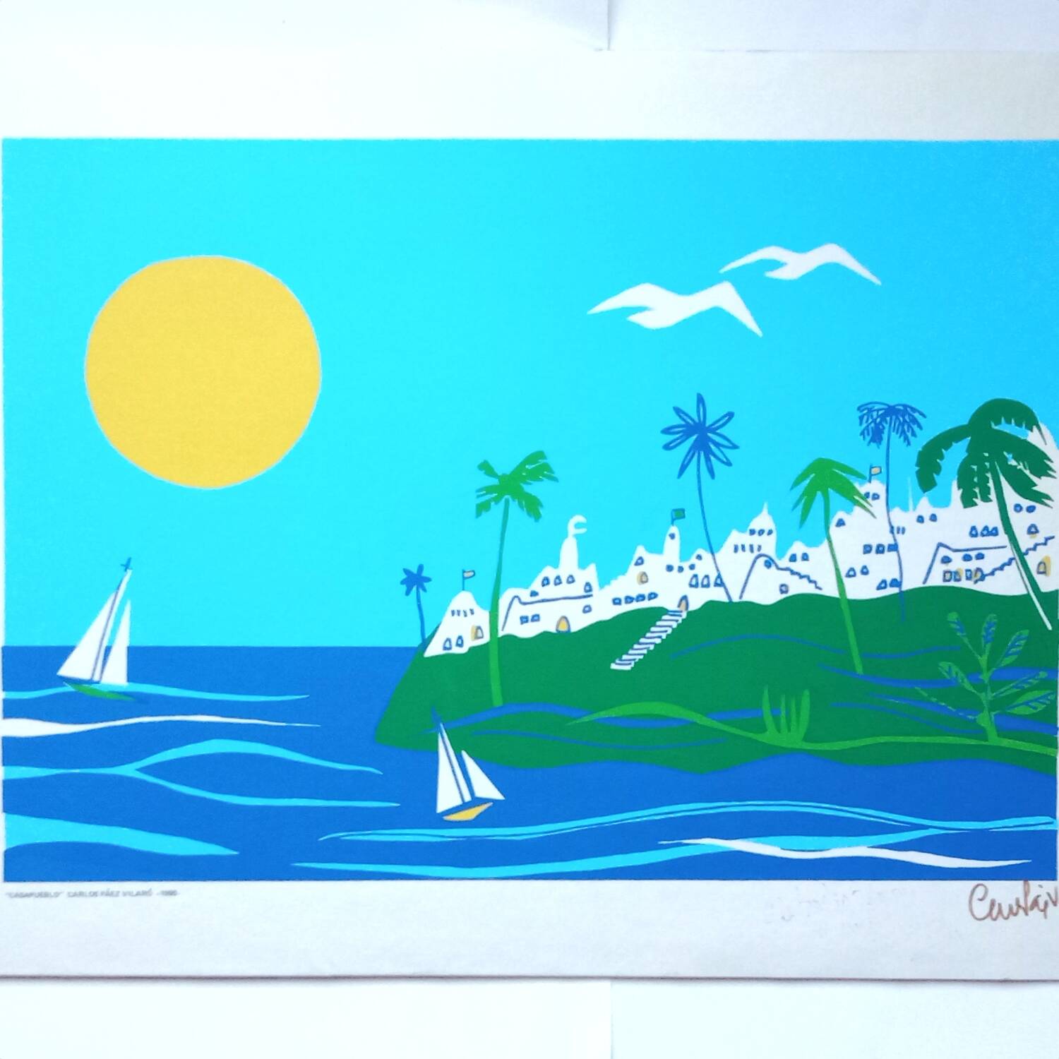 Casapueblo original screenprint 1990 signed carlos paez vilaro 1923 2014