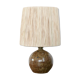 Borne sandstone lamp, raffia lampshade, 1960s