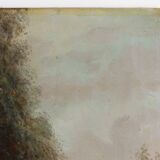 Rustic Farmstead Painting by E. Depriens in Oil on Canvas, Belgium ca. 1930