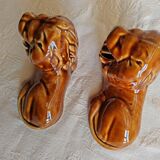 Pair of vintage lion ashtrays