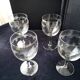 4 Antique stemmed glasses with ground decoration