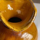 Vallauris 1950 Ewer or Pitcher with twisted handle in enameled ceramic