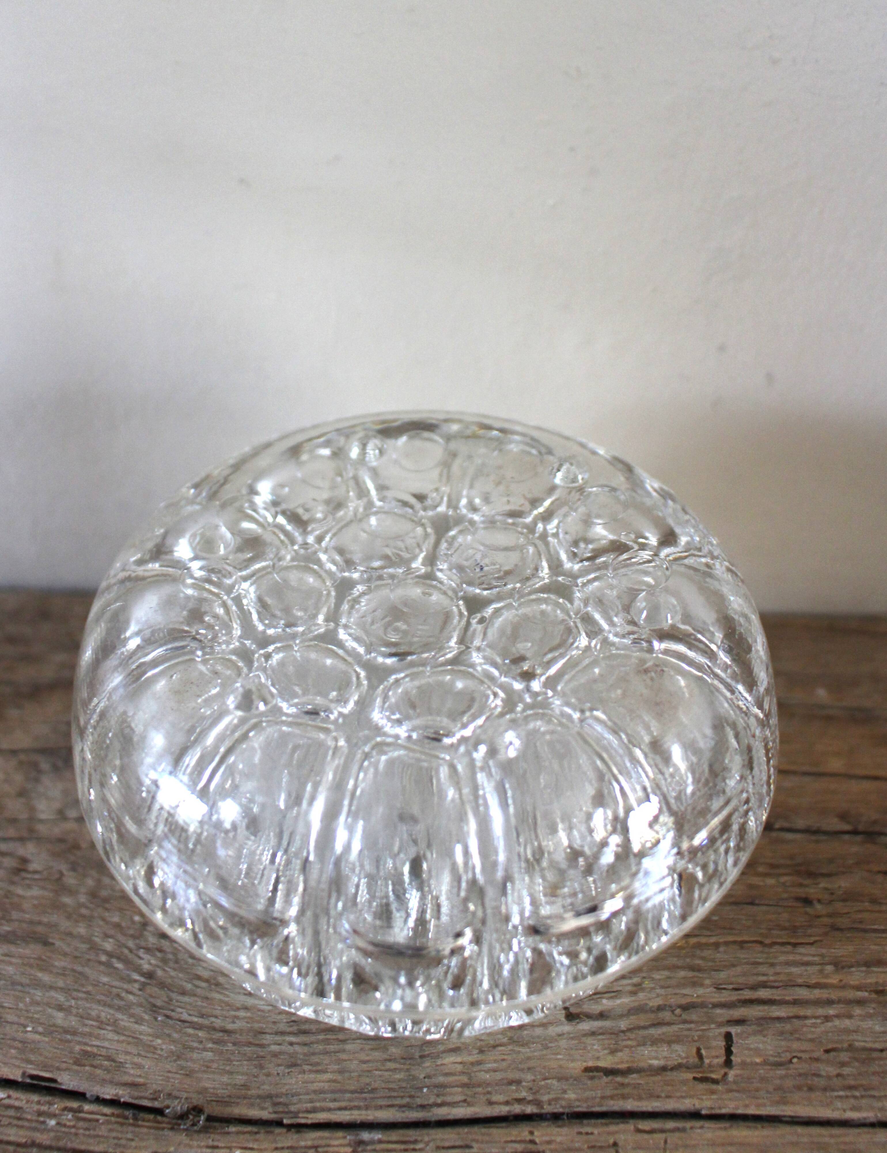 Round flower frog glass 20 holes large format vintage vase