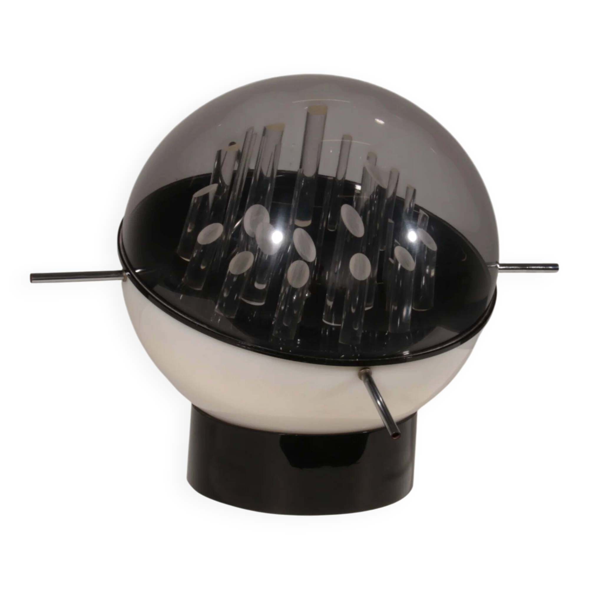 Space Age sculptural globe-shaped table lamp by Gaetano Missaglia, Italy, 1970s