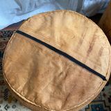 Pair of leather poufs