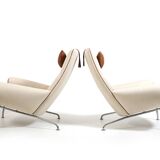 Early Pair Hans Wegner Queen Chairs by Johannes Hansen c.1960 / New Upholst