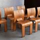Set of 8 'Strip' dining chairs by Gijs Bakker