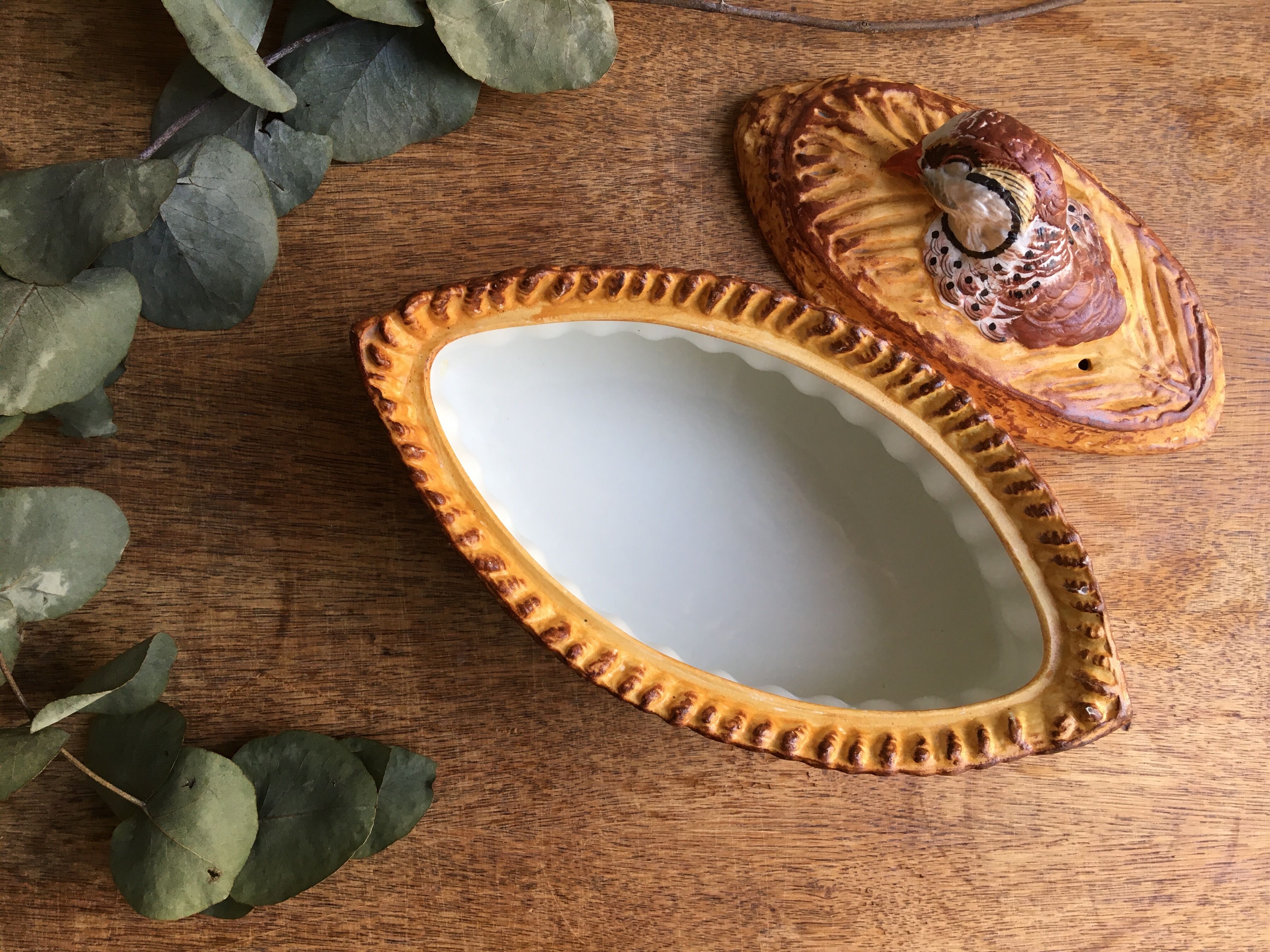 Pilivite porcelain oval pheasant terrine / Pillivuyt