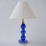 Murano glass lamp handblown blue crystal Barovier & Toso style 1920's Italy