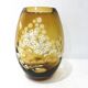 Vintage ochre crystal vase, 1970s