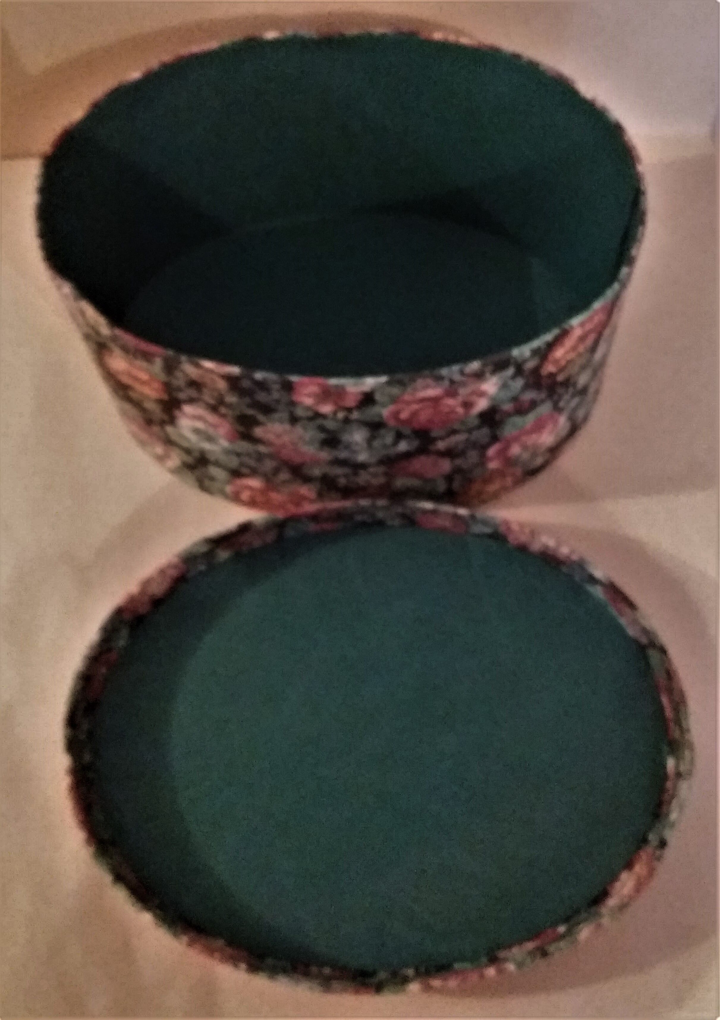 Vintage sewing box flower fabric