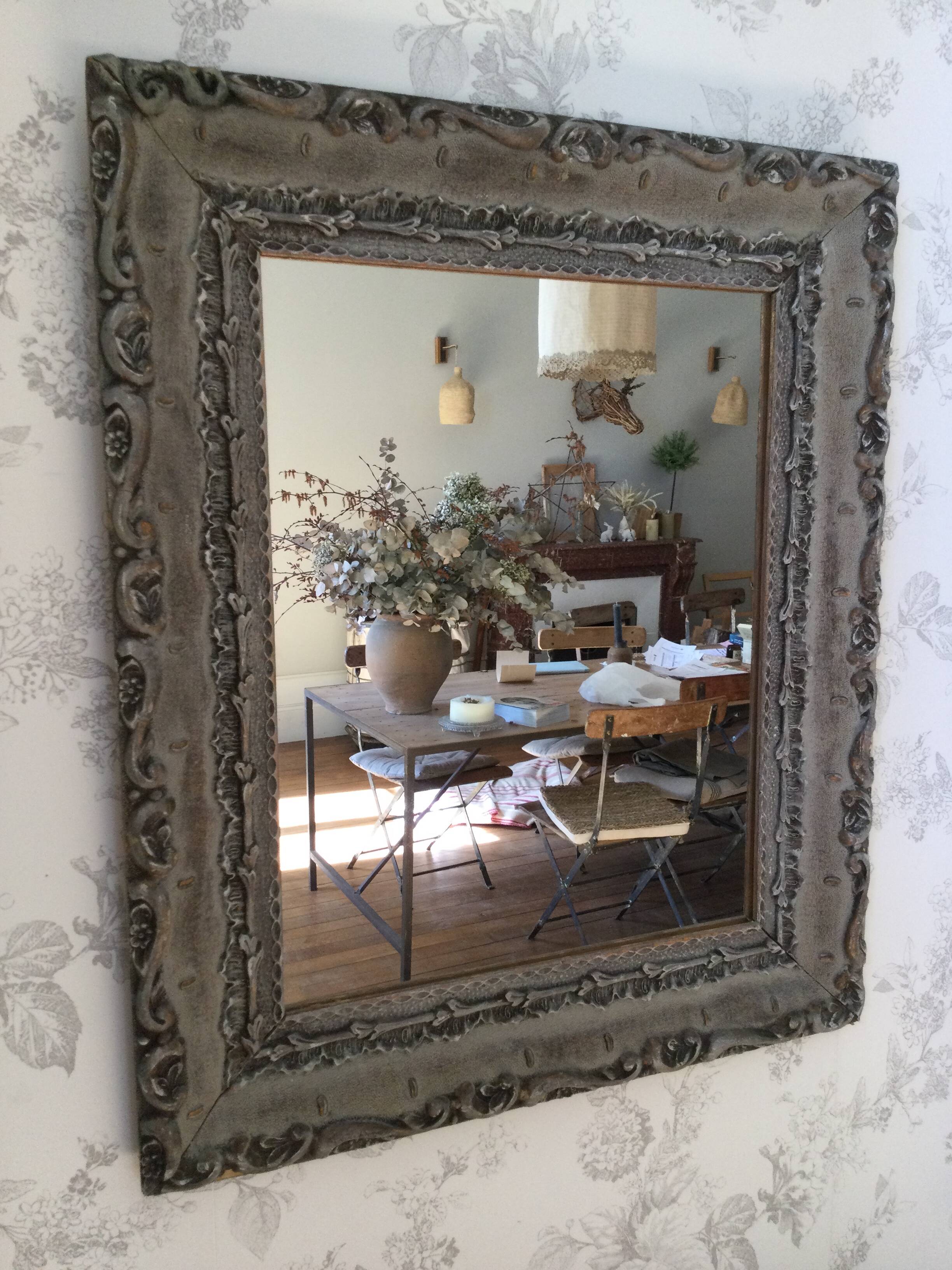 Antique patinated mirror