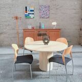 Travertine round table