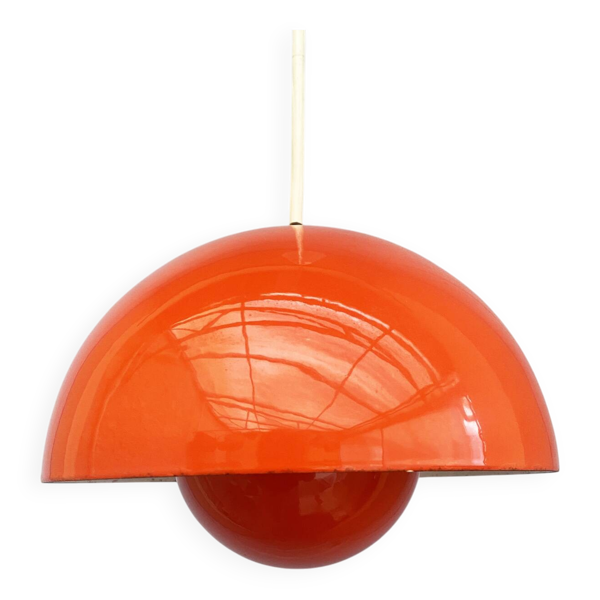 Suspension Flower Pot De Verner Panton Pour Louis Poulsen Orange