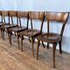 Set of 8 old wooden bistro chairs