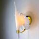 "Calla Lily" leaf-shaped wall sconce, Murano glass & gilt brass, Italy, circa 1970s