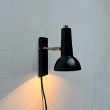 Mid-century German black minimalist wall lamp by Hustadt, 1960s.