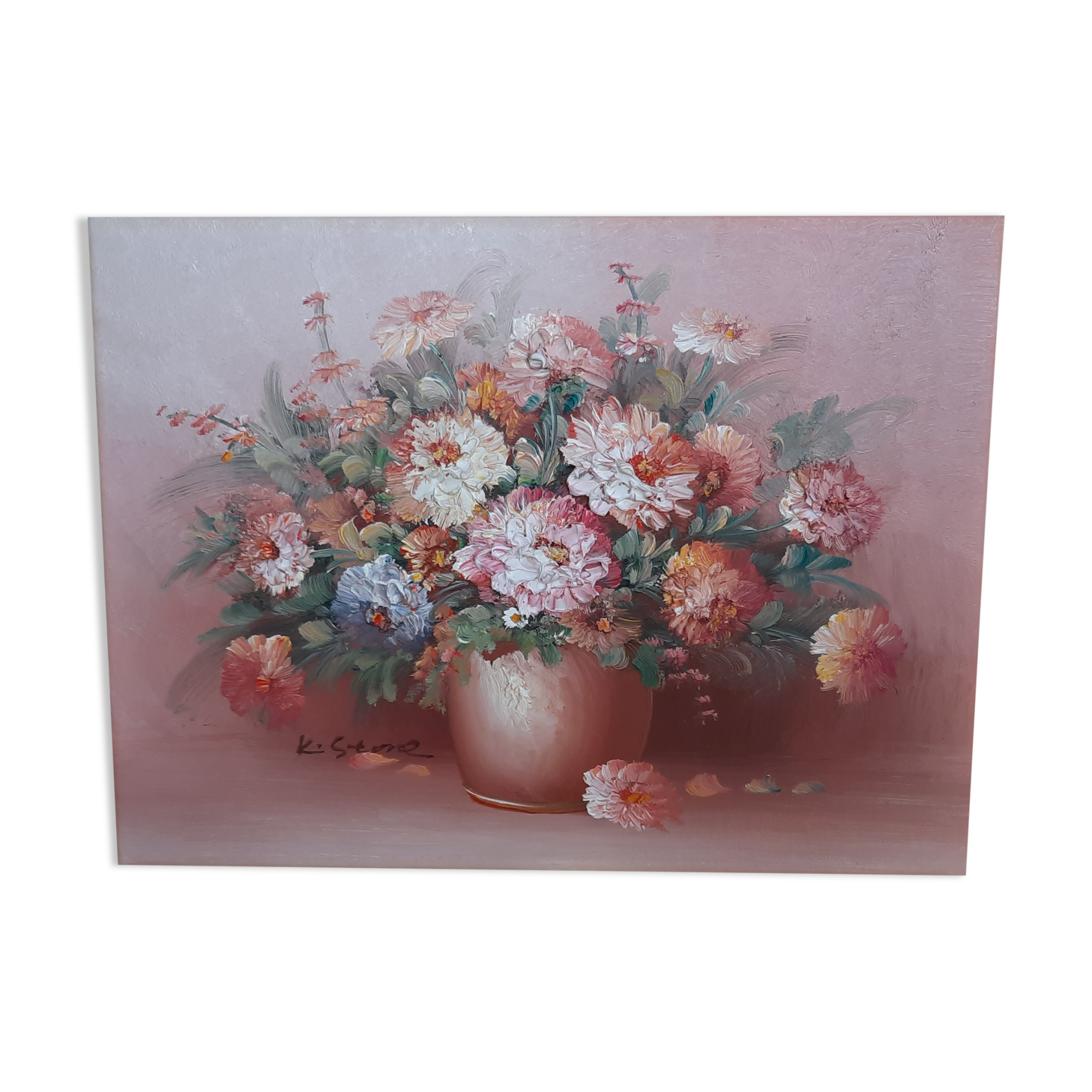 Huile sur toile fleurs